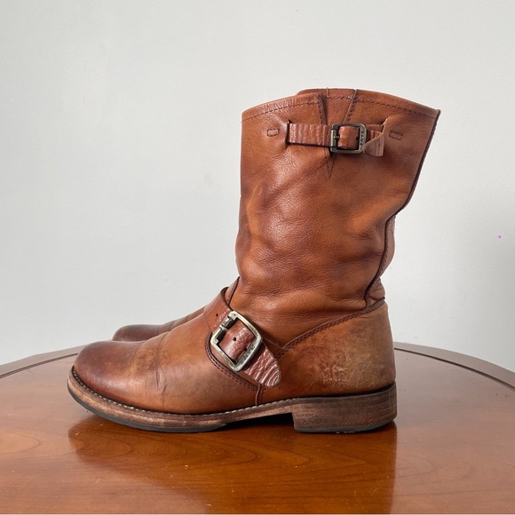 Frye Shoes - Frye Veronica Short Brown Cognac Leather Riding Boot | US 7.5